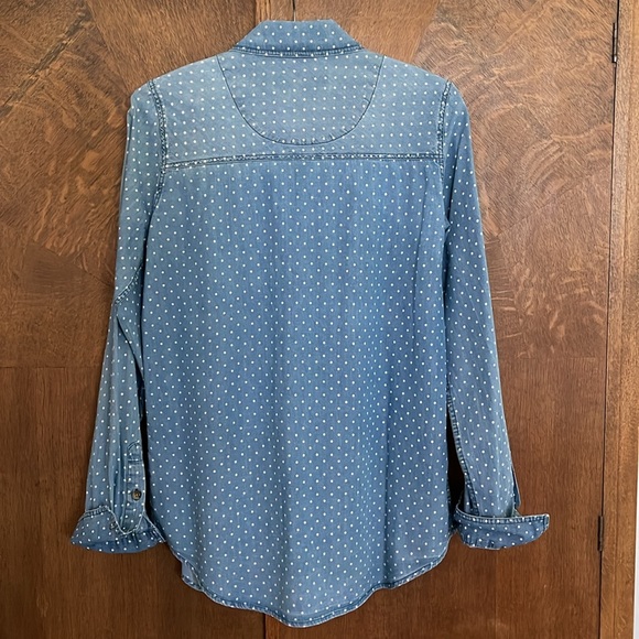 Vans denim chambray polka dot button down shirt - Picture 7 of 8